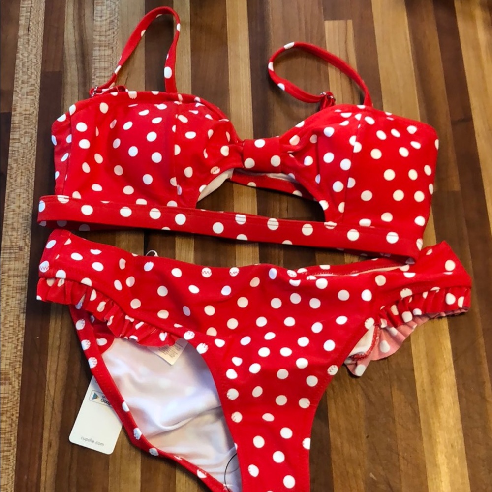 Cupshe red polka dot bikini